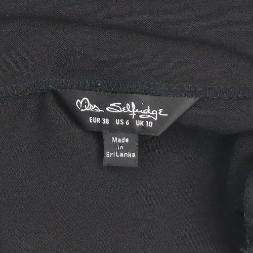 Miss Selfridge Women Black UK 10 Wrap Mini Skirt with Bow Belt