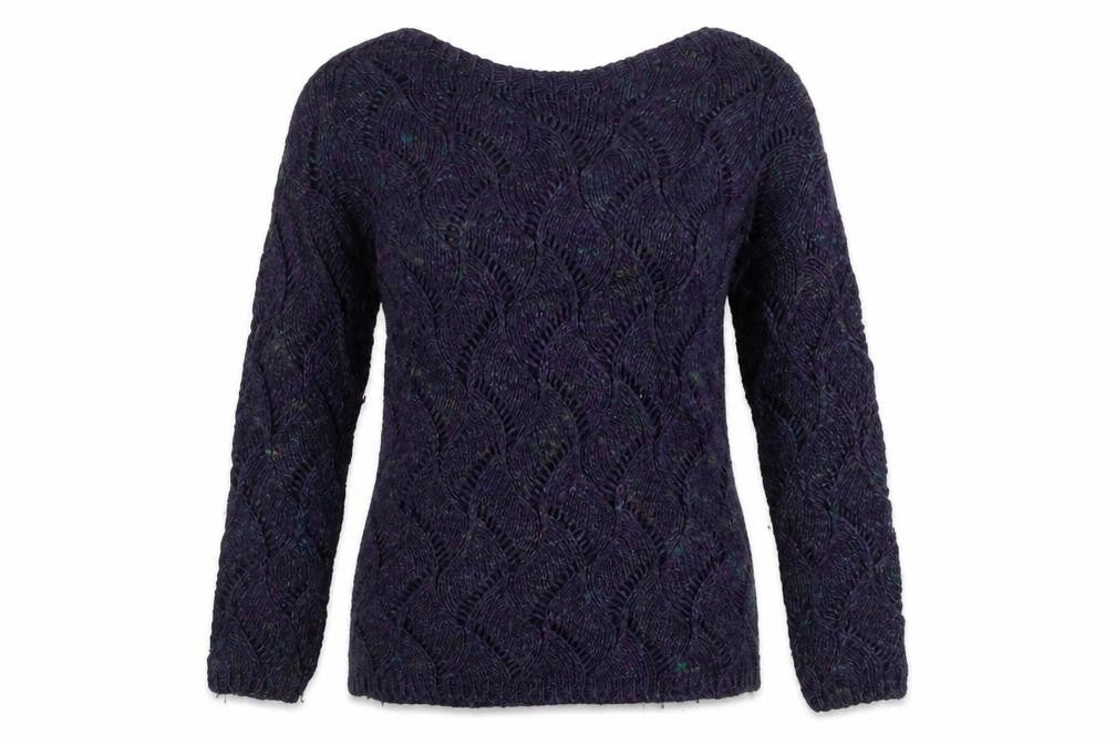 Front view of Marks & Spencer Women’s Purple Knit jumper, size UK 12