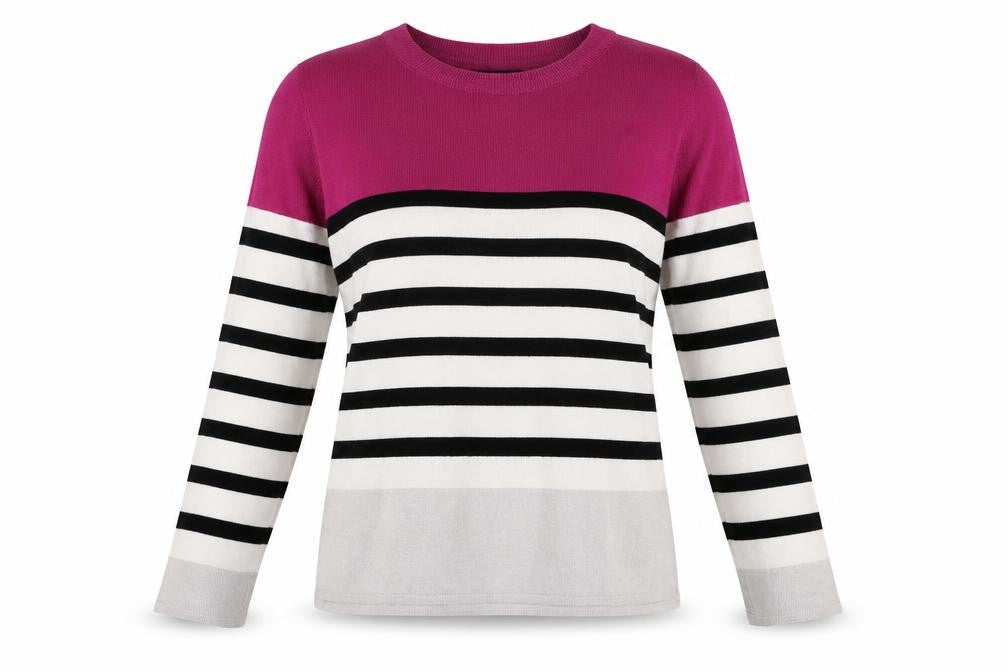 Front view of Marisa Women's Multicoloured Striped Knit Jumper, size S