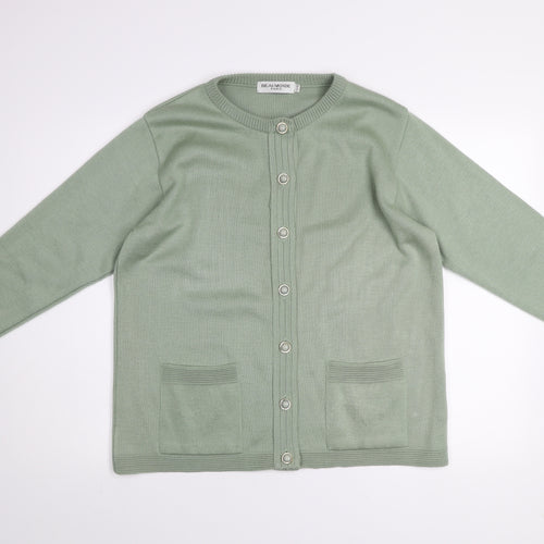 Beaumonde Paris Women’s Green Long Sleeve Acrylic Cardigan Size 14/16