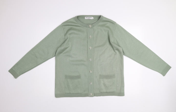 Beaumonde Paris Women’s Green Long Sleeve Acrylic Cardigan Size 14/16