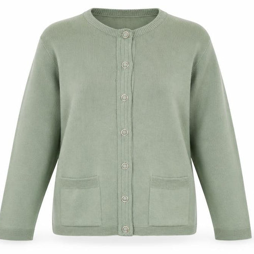 Beaumonde Paris Women’s Green Long Sleeve Acrylic Cardigan Size 14/16