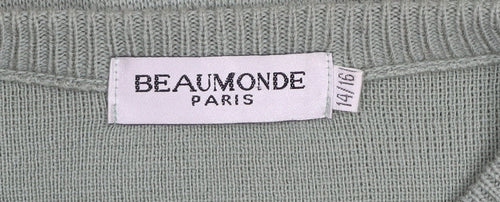 Beaumonde Paris Women’s Green Long Sleeve Acrylic Cardigan Size 14/16