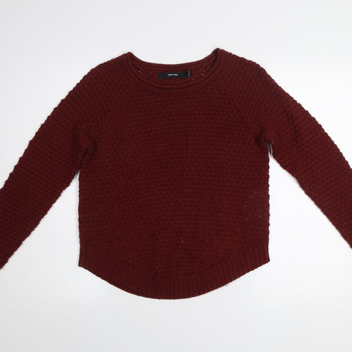 Vero Moda Women's Red Chunky Knit Crew Neck Jumper XS