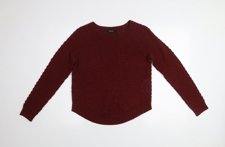 Vero Moda Women's Red Chunky Knit Crew Neck Jumper XS
