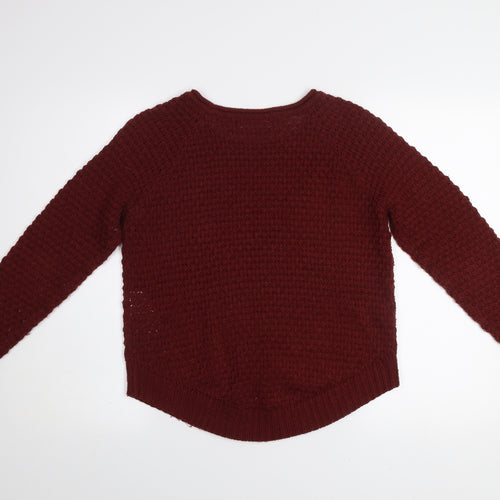 Vero Moda Women's Red Chunky Knit Crew Neck Jumper XS