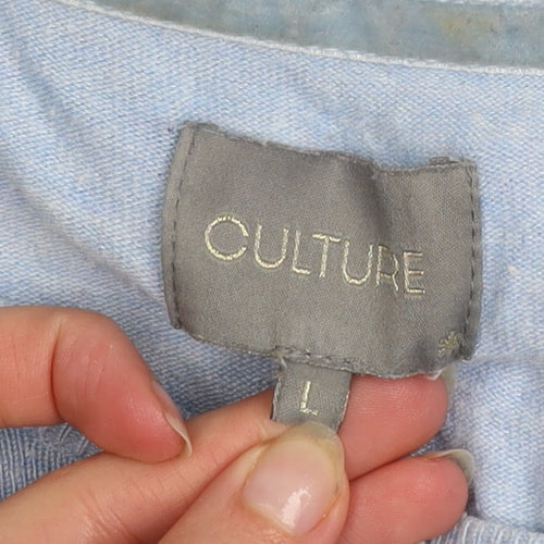 Culture Women’s Light Blue Pullover Jumper L Viscose Blend