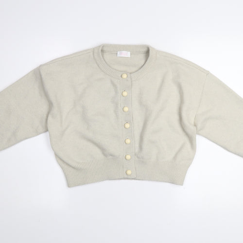 Savida Women’s Beige Crew Neck Button Cardigan Size 14