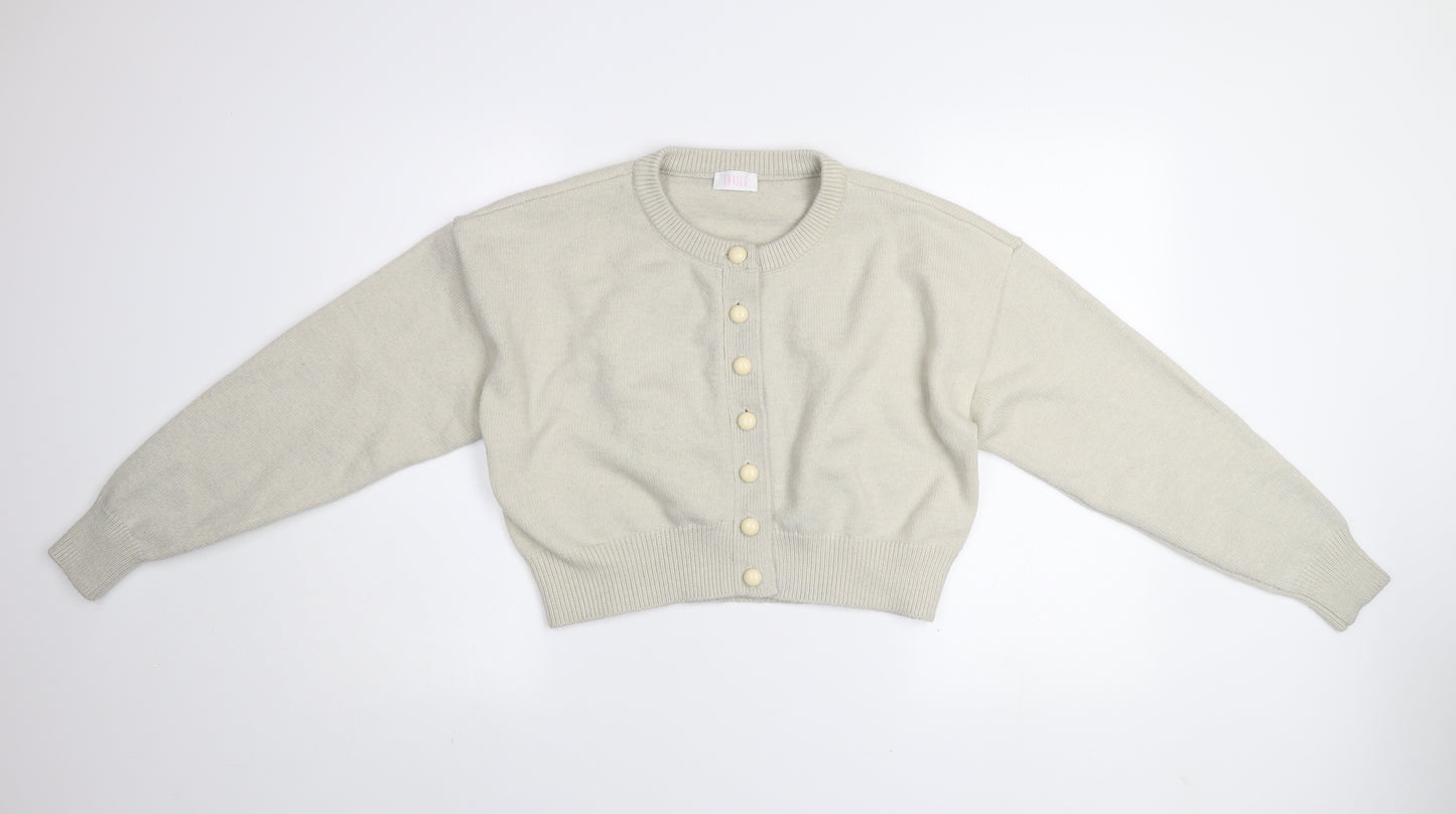 Savida Women’s Beige Crew Neck Button Cardigan Size 14