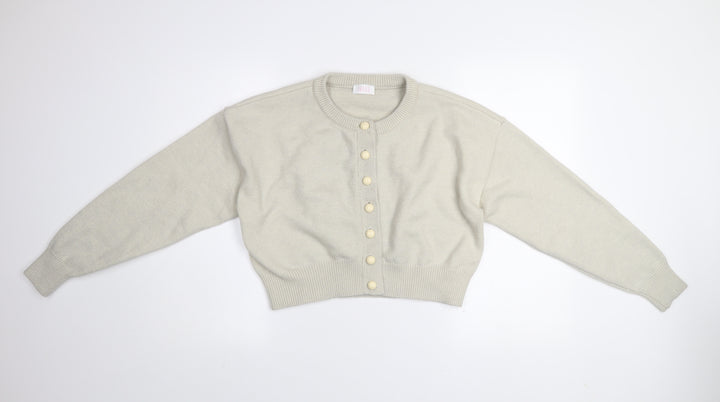 Savida Women’s Beige Crew Neck Button Cardigan Size 14