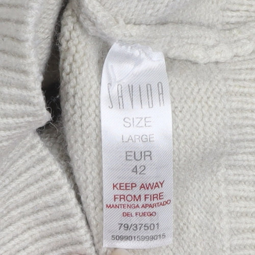 Savida Women’s Beige Crew Neck Button Cardigan Size 14