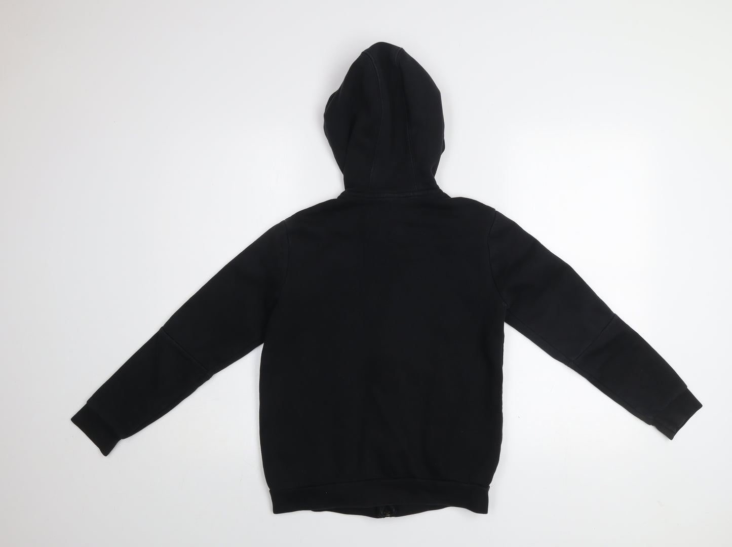 adidas Boys Black 11-12 Years Track Jacket Hooded Full Zip Activewear