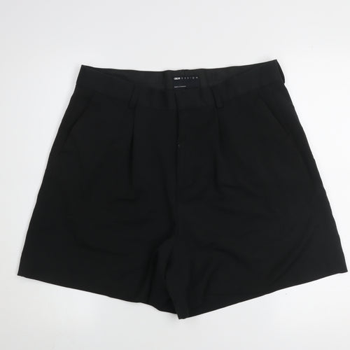 ASOS DESIGN Men's Black Chino Shorts Size 34 Pleated Front Smart Casual