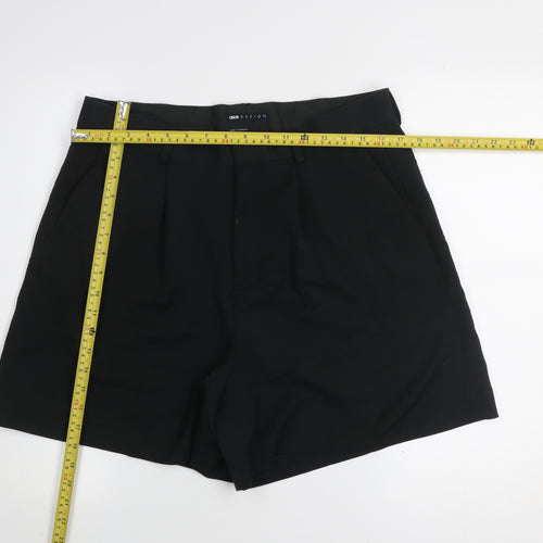 ASOS DESIGN Men's Black Chino Shorts Size 34 Pleated Front Smart Casual