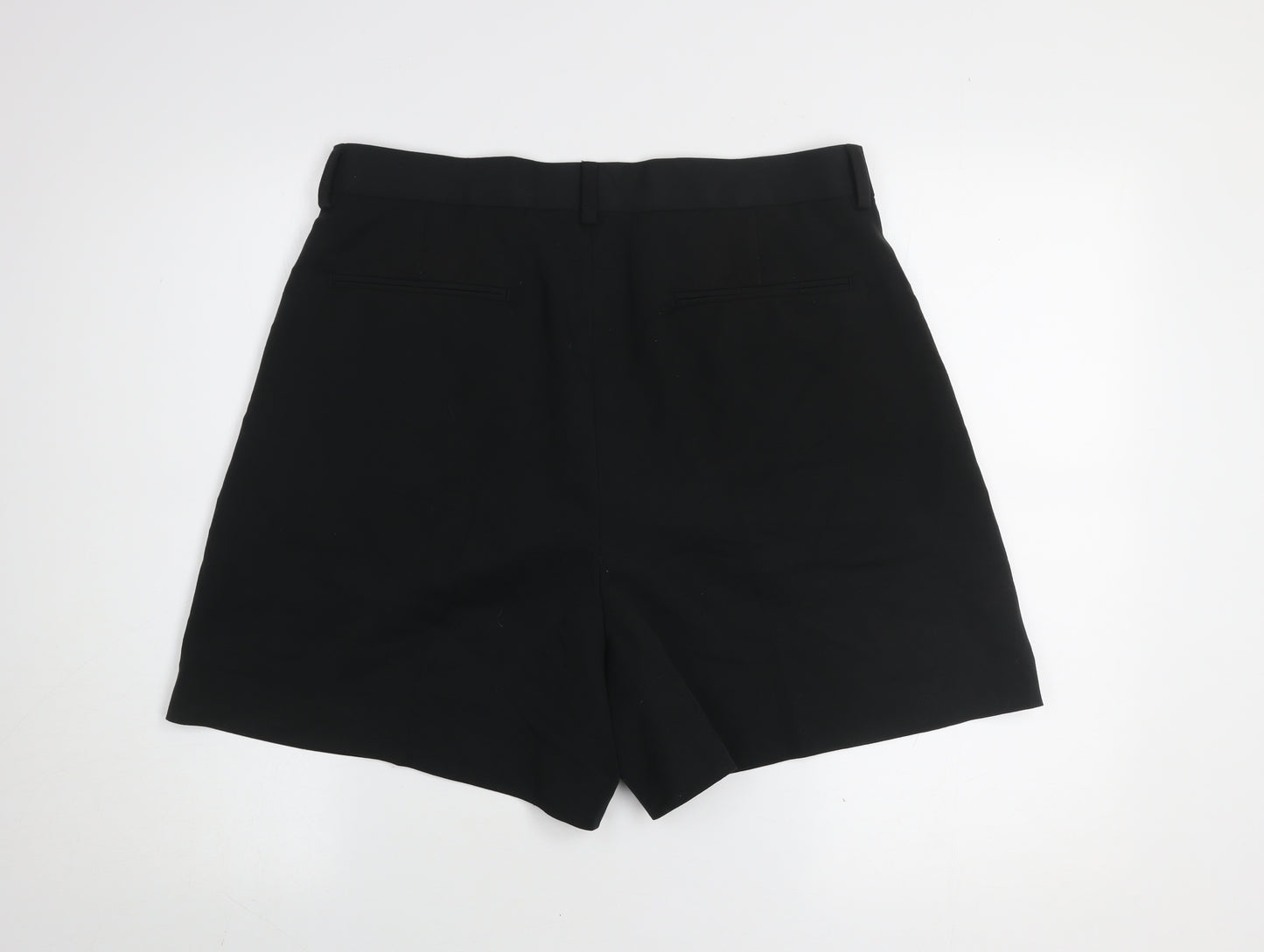 ASOS DESIGN Men's Black Chino Shorts Size 34 Pleated Front Smart Casual