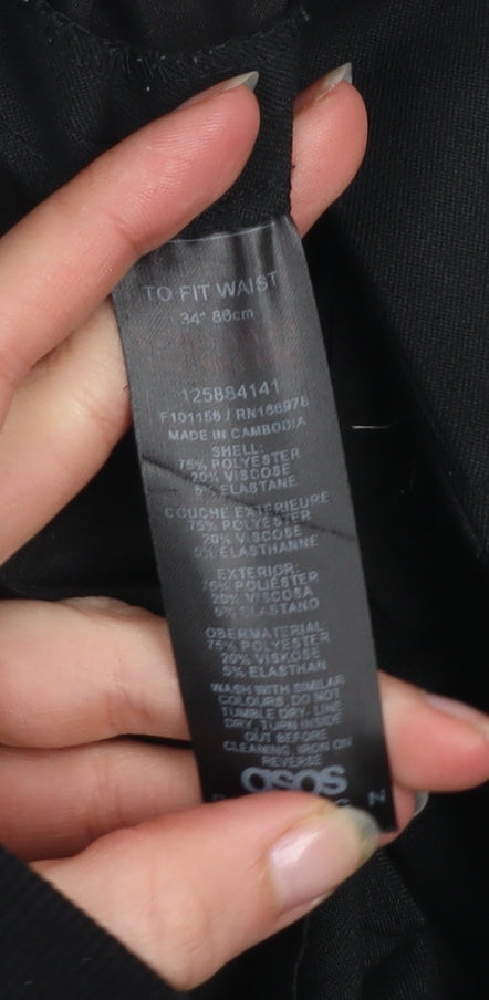 ASOS DESIGN Men's Black Chino Shorts Size 34 Pleated Front Smart Casual