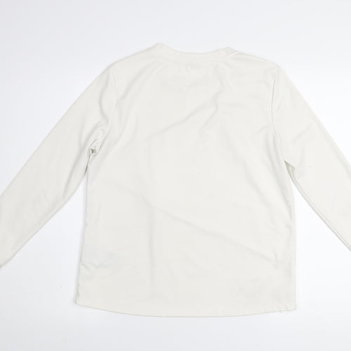 Selected Femme Women White Ruffle Pullover Sweatshirt Size S