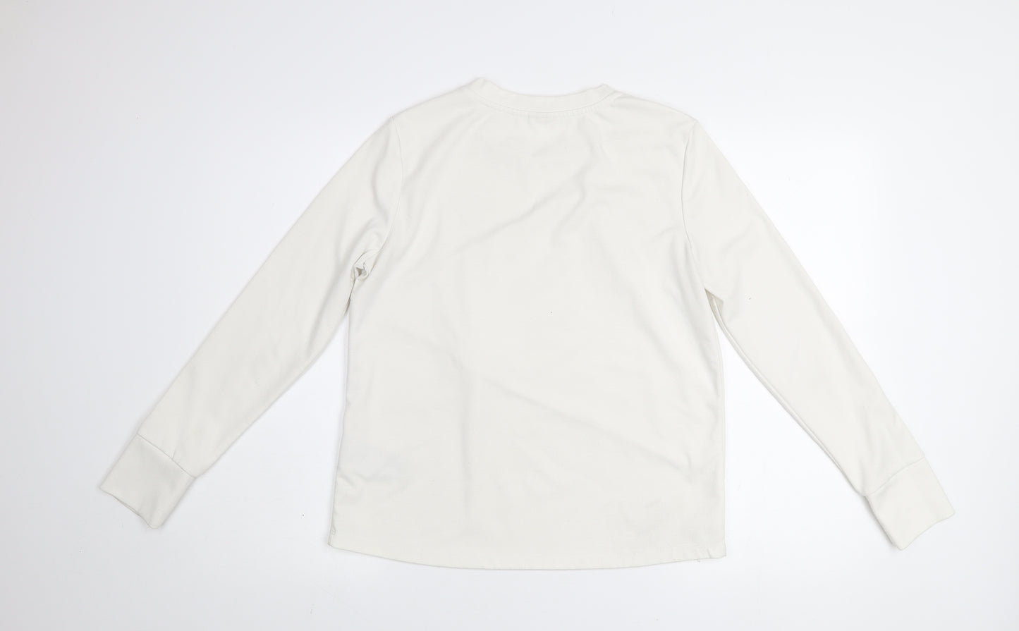 Selected Femme Women White Ruffle Pullover Sweatshirt Size S