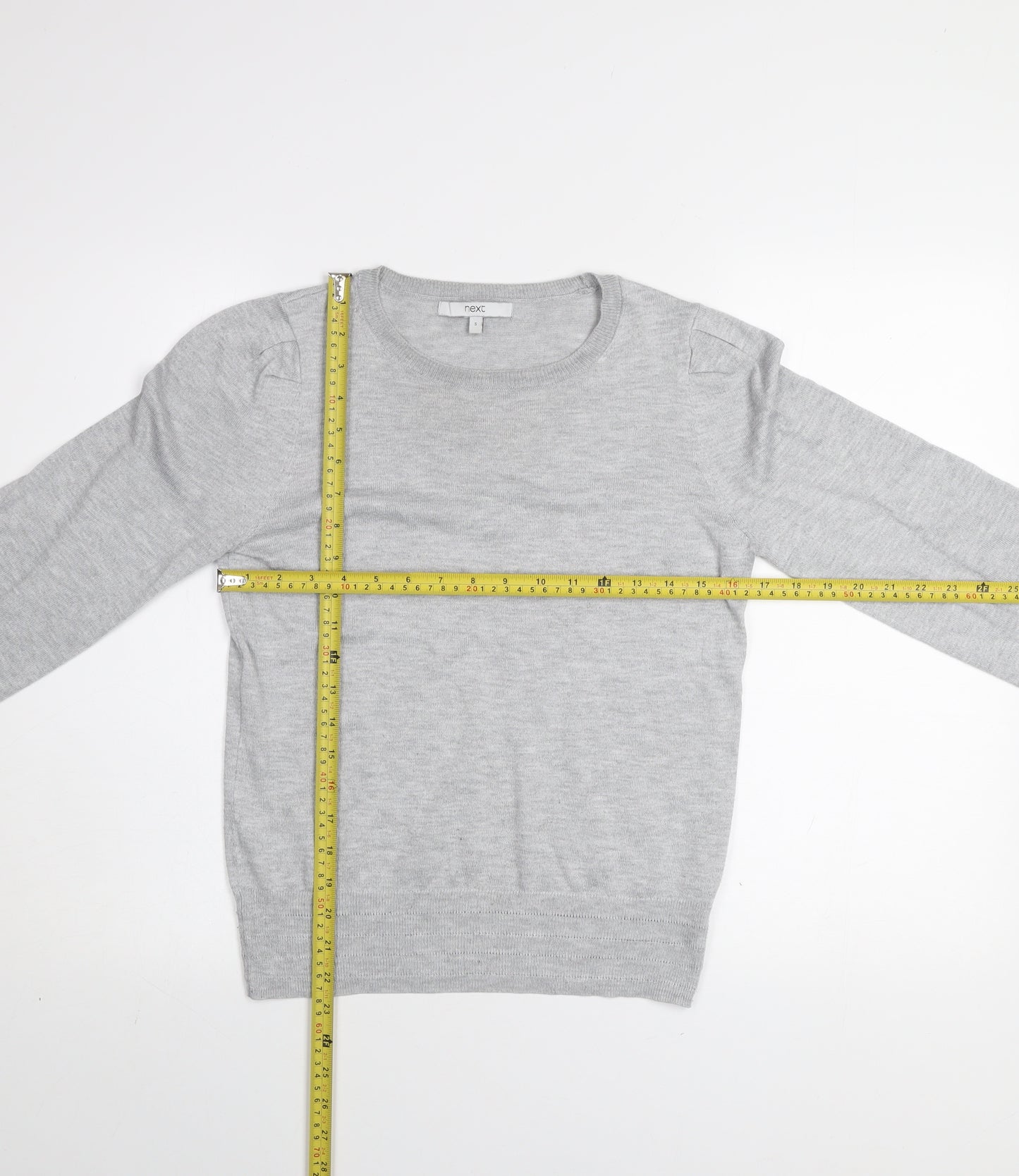 Next Women Grey Small Crew Neck Long Sleeve Pullover Jumper