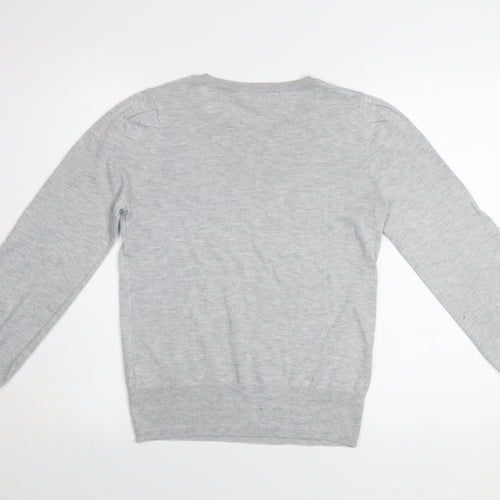Next Women Grey Small Crew Neck Long Sleeve Pullover Jumper