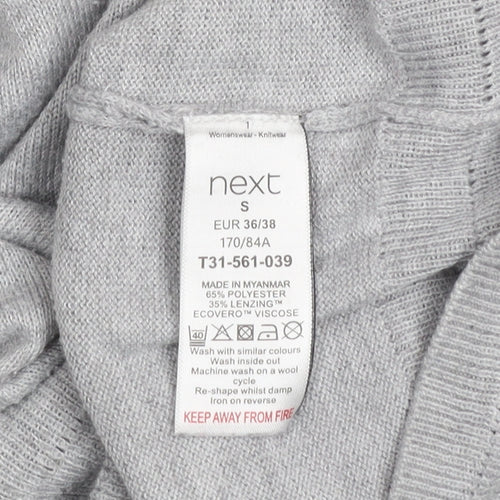 Next Women Grey Small Crew Neck Long Sleeve Pullover Jumper