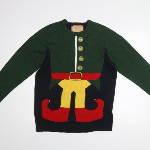 Cedarwood State Men's Multicoloured Christmas Elf Jumper Size M