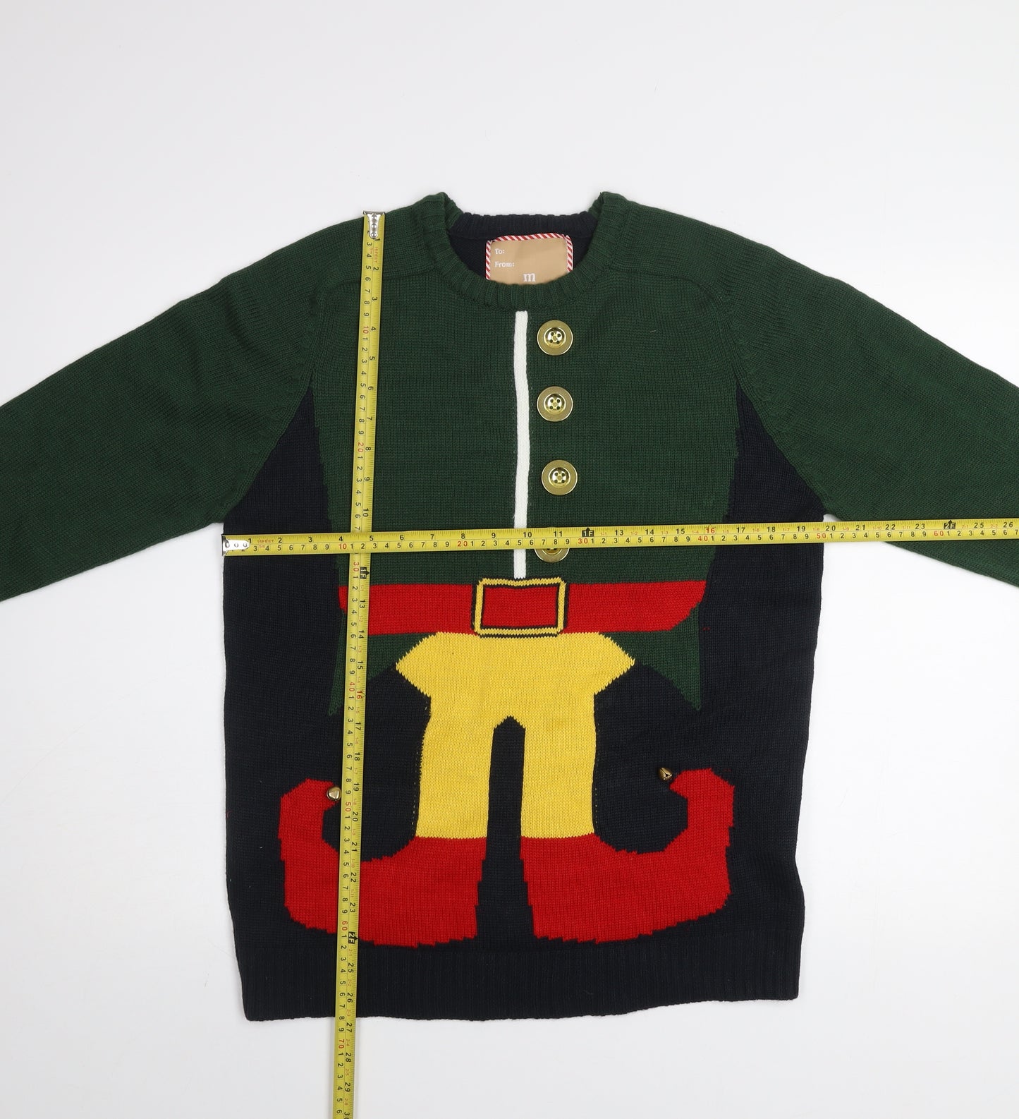 Cedarwood State Men's Multicoloured Christmas Elf Jumper Size M