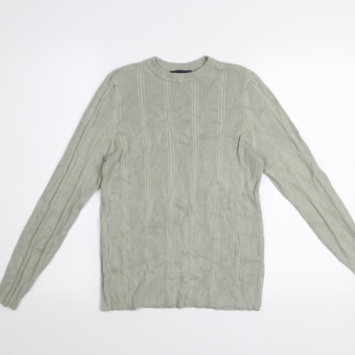 Marks and Spencer Women’s Soft Green Ribbed Knit Long Sleeve Jumper Size 16