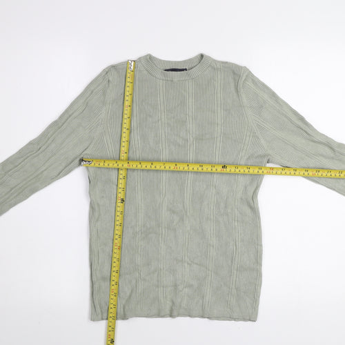 Marks and Spencer Women’s Soft Green Ribbed Knit Long Sleeve Jumper Size 16
