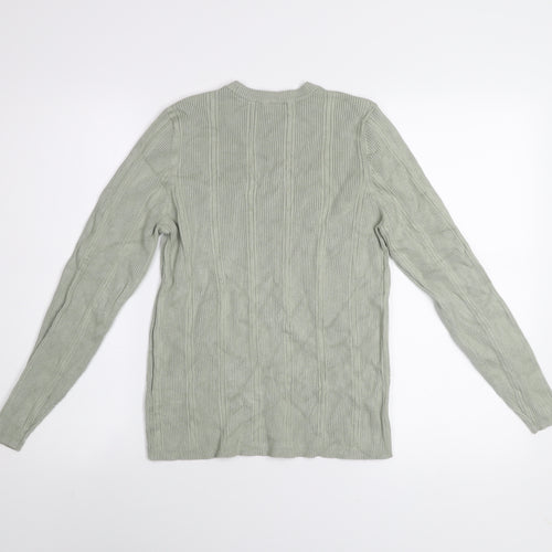 Marks and Spencer Women’s Soft Green Ribbed Knit Long Sleeve Jumper Size 16