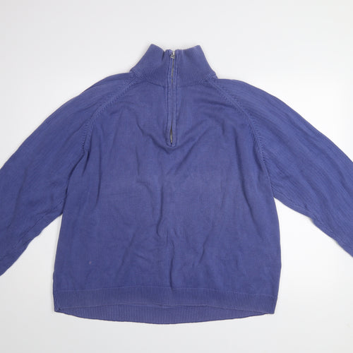 Roberto Gallini Men's Blue 2XL 1/2 Zip Cotton Knit Sweatshirt