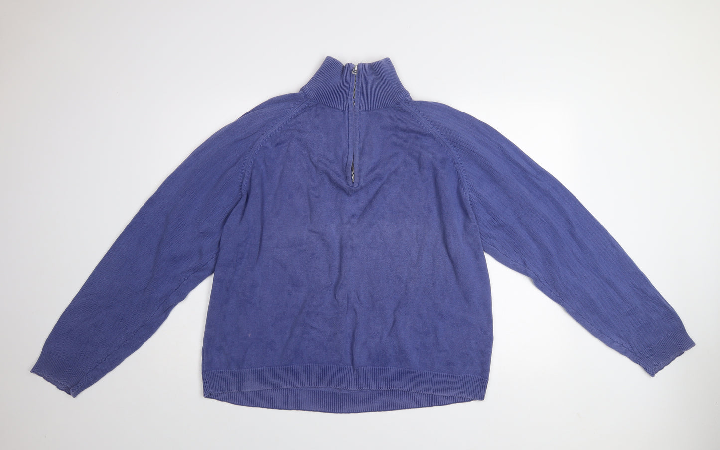 Roberto Gallini Men's Blue 2XL 1/2 Zip Cotton Knit Sweatshirt