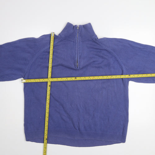 Roberto Gallini Men's Blue 2XL 1/2 Zip Cotton Knit Sweatshirt