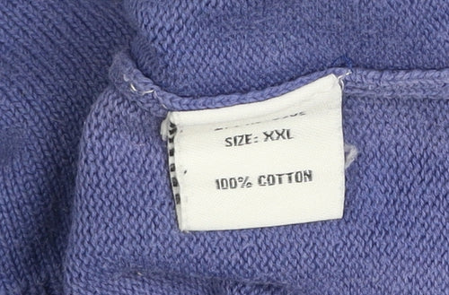 Roberto Gallini Men's Blue 2XL 1/2 Zip Cotton Knit Sweatshirt