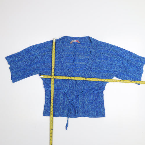 A|wear Women’s Blue Knit Wrap Short Sleeve Jumper Size 12-14
