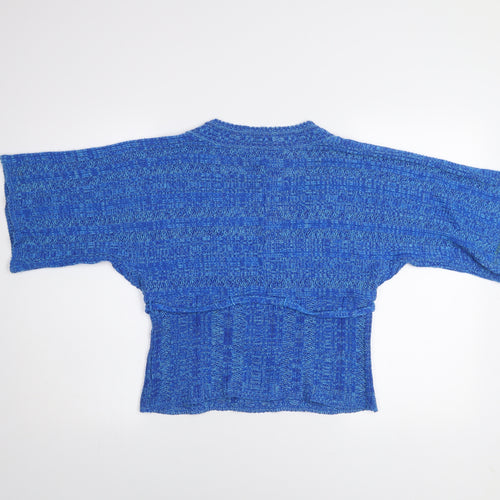 A|wear Women’s Blue Knit Wrap Short Sleeve Jumper Size 12-14