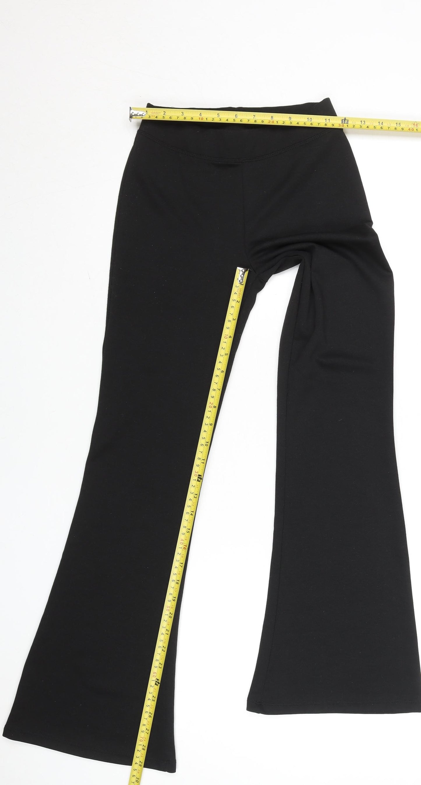 ONLY Girls Black XS Flared Stretch Jersey Trousers