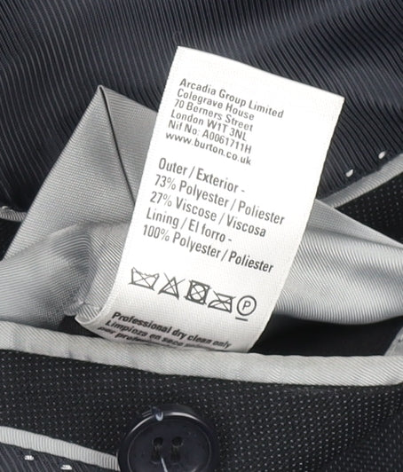 Burton Menswear London Men's Blue Slim Fit 42R Blazer Jacket