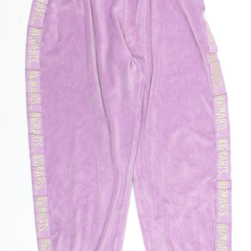Marks and Spencer Girls Purple Harry Potter Hogwarts Velour Jogger Trousers 11-12 Years