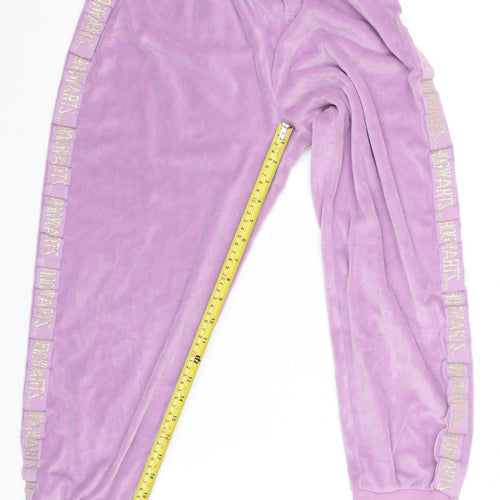 Marks and Spencer Girls Purple Harry Potter Hogwarts Velour Jogger Trousers 11-12 Years