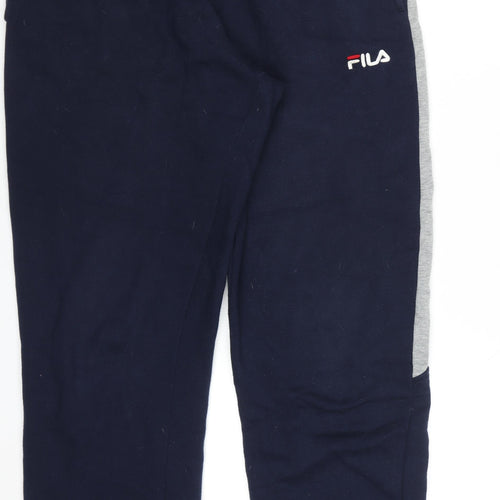 Fila Men's Navy Blue Small Jogger Sweatpants with Side Stripe