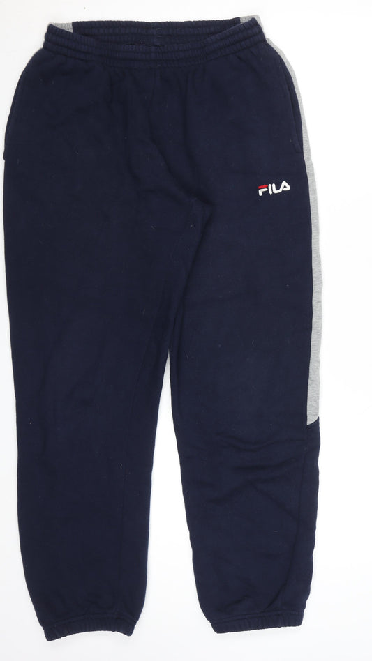 Fila Men's Navy Blue Small Jogger Sweatpants with Side Stripe