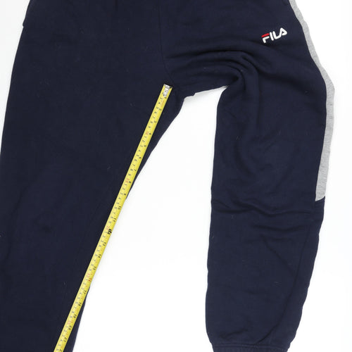 Fila Men's Navy Blue Small Jogger Sweatpants with Side Stripe