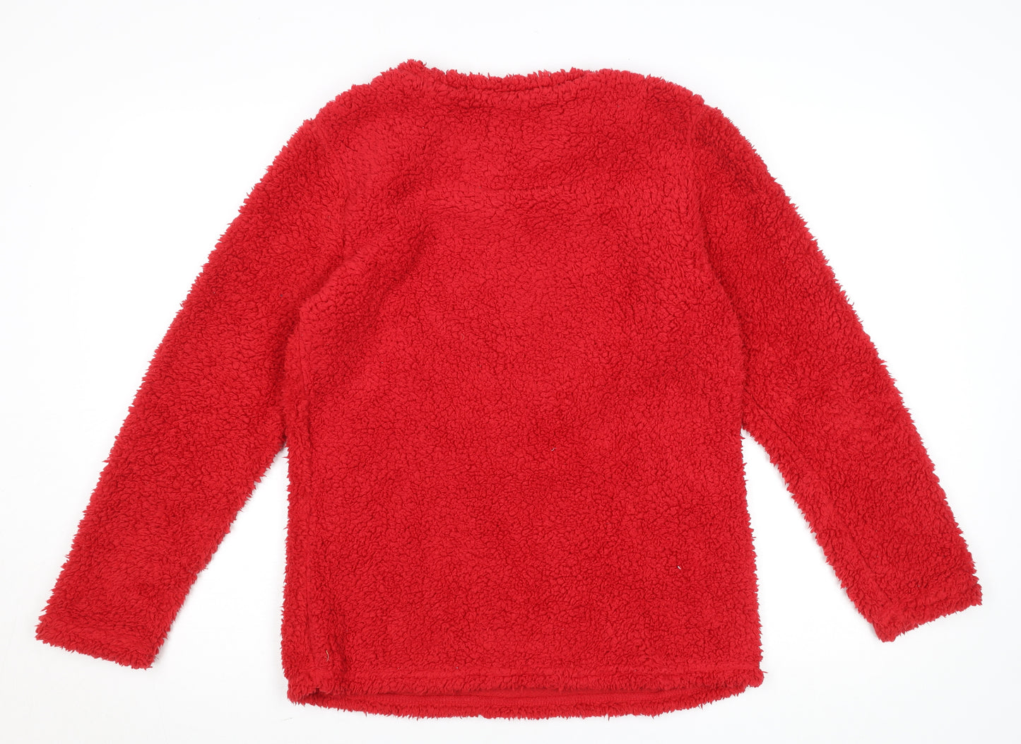 Hello Kitty Women Red Fleece Long Sleeve Nightshirt Top Size 10-12