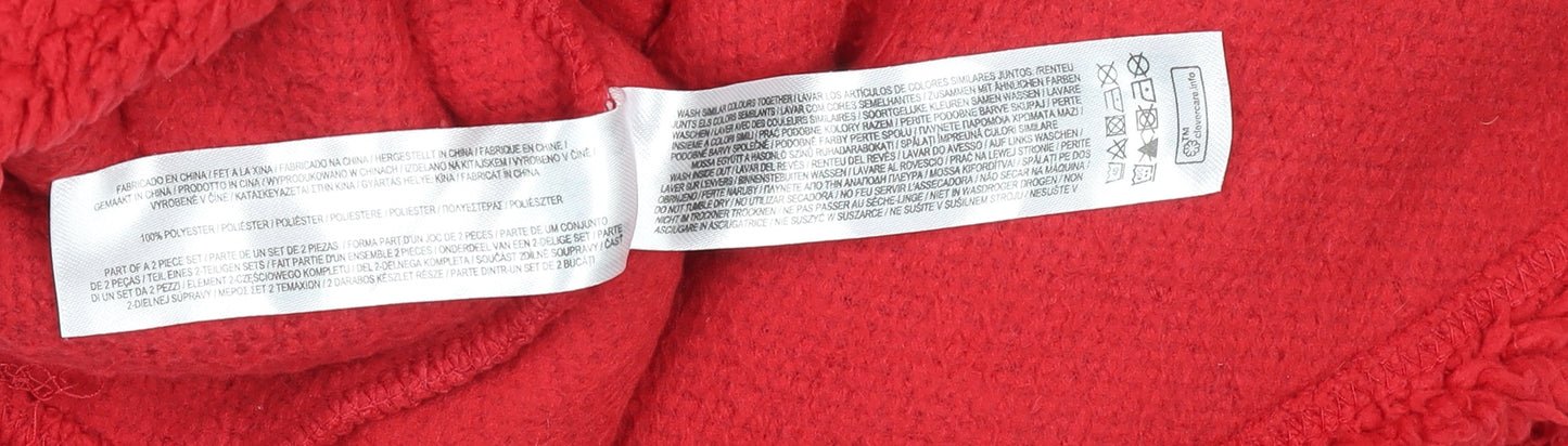 Hello Kitty Women Red Fleece Long Sleeve Nightshirt Top Size 10-12