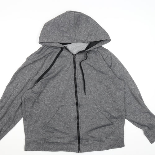 Champion Men's Grey L Full Zip Hoodie Jacket Fleece Lined Activewear