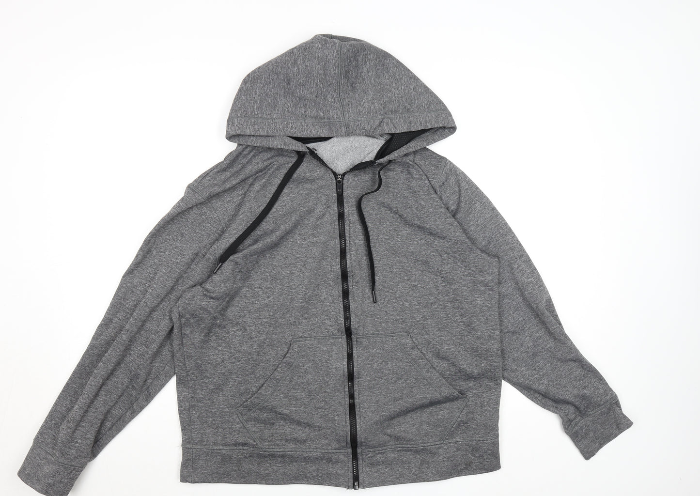 Champion Men's Grey L Full Zip Hoodie Jacket Fleece Lined Activewear