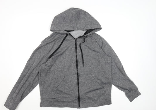 Champion Men's Grey L Full Zip Hoodie Jacket Fleece Lined Activewear