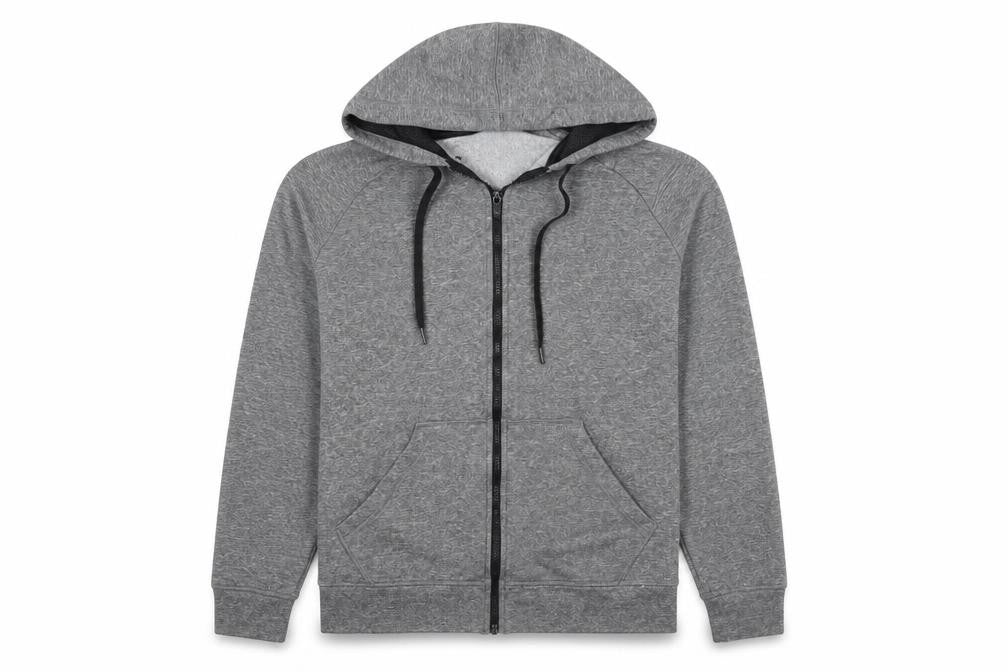 Champion Men's Grey L Full Zip Hoodie Jacket Fleece Lined Activewear