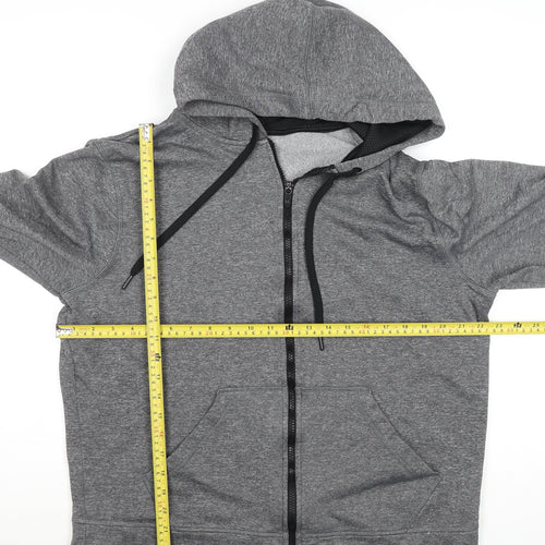 Champion Men's Grey L Full Zip Hoodie Jacket Fleece Lined Activewear